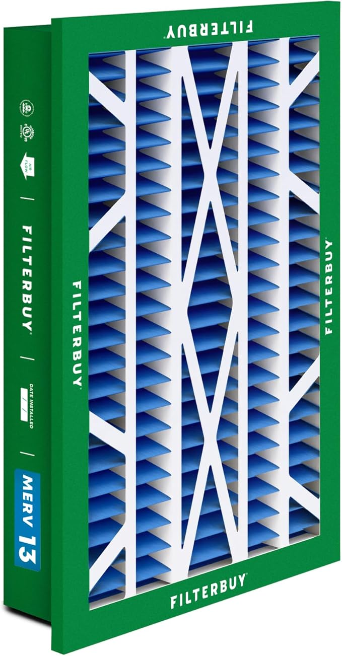 Filterbuy 20x30x5 Air Filter MERV 13 Optimal Smoke & Allergy Defense (1-Pack), Electrostatic Pleated HVAC AC Furnace Filters Replacement for Honeywell Return Grille (Actual Size: 18.38 x 28.63 x 3.69)