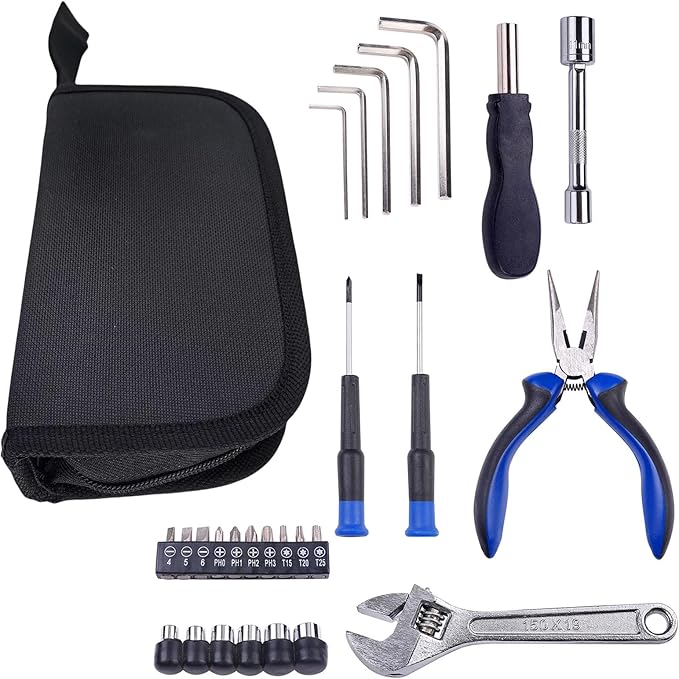 Compact Motorbike Tool Sets 28pcs Motorcycle Repair Toolkit Tool kit Underseat,Motorcycle Repair on the Road, Great for Travel Tool Needs