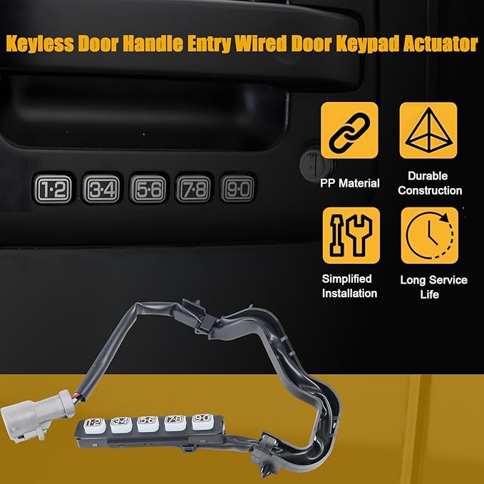 4L3Z-14A626-AAA Keyless Entry Wired Keypad Door Lock Actuator Compatible with Ford F150 2004-2008, for Lincoln Mark LT 2006-2008 Front Left Driver Side Replace# 4L3Z14A626AAA