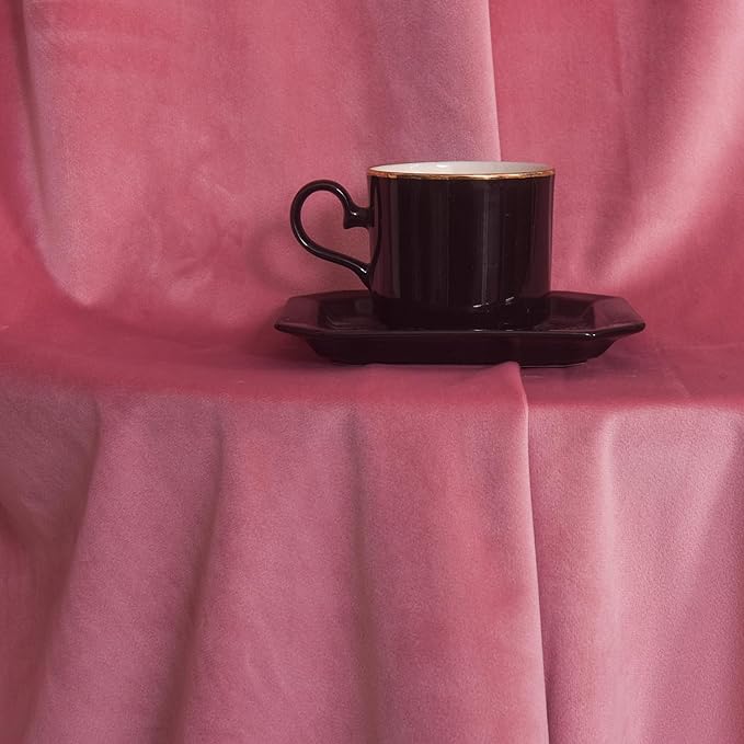 Roslynwood Luxury Soft Candy Pink Velvet Curtains 63 inches Long Back Tab Thermal Insulated Blackout Window Drapes for Living Room/Bedroom/Dining Room, W52 x L63, 2 Panels