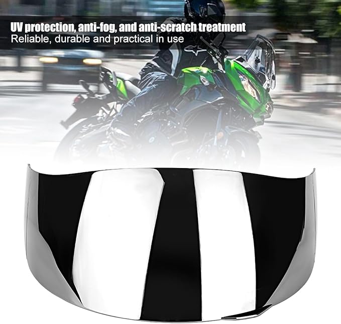 Motorcycle Helmet Face Shield Replacements, Motorcycle Helmet Visor Compatible with AGV K1 K1S K3 SV K5 K5S UV Protection (Silver)