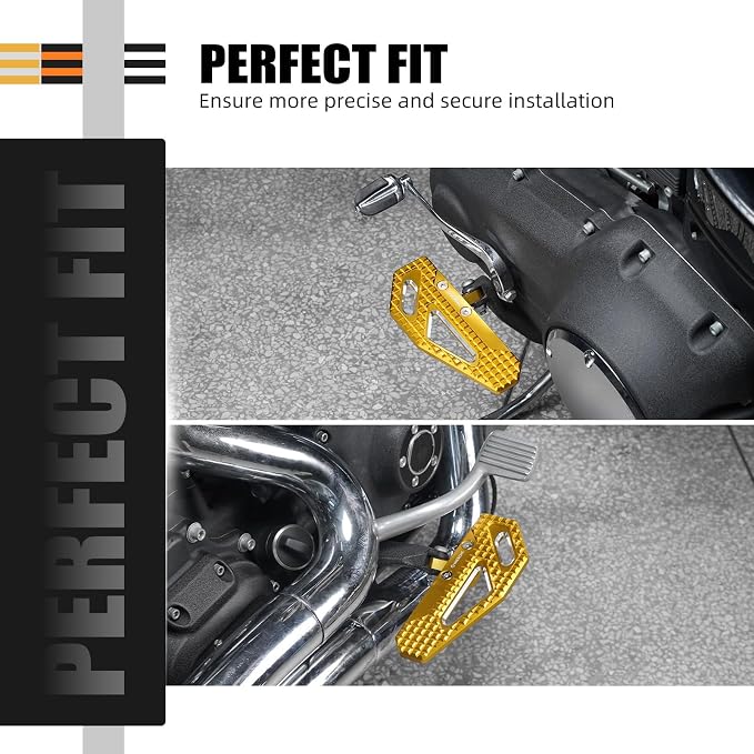NICECNC Gold Rider Footpegs 33032-99 Compatible with Harley Dyna Street Bob FXDB 2006-2017 Low Rider FXDL 1993-2017 Super Glide FXD 1995-2013 Fat Bob FXDF 2008-2017 See Fitment