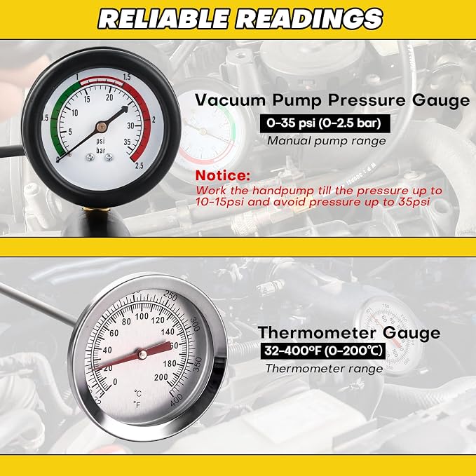 18PCS Radiator Pressure Tester Kit | Coolant Pressure Tester Kit,Radiator Pressure Pump Cooling System Car Leak Tester Detector Tool Water Tank Adapter Auto Coolant Vacuum Purge Head Gasket