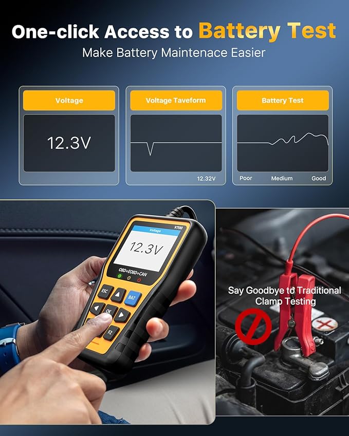 OBD2 Scanner - Enhanced Fixd Car Diagnostic Tool with Battery Tester Car Code Reader That Can Print Data to The Cloud Reads and Clears Engine Error Codes for All OBD II Protocol Vehicles Since 1996