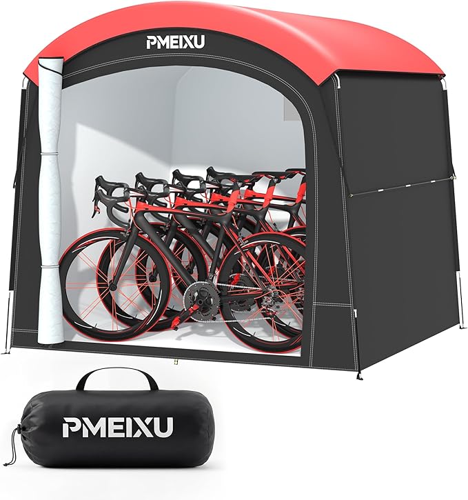 Oversized Outdoor Bike Storage Shed, Portable 210D Oxford PU4000 Bike Tent for 4-5 Bicycles, All-Weather Garden Storage for Motorcycles, Riding Lawn Mowers, Patio Furniture & Gardening Tools