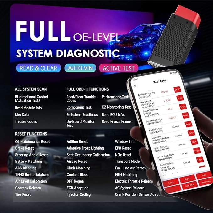 LAUNCH AIOBD Bluetooth OBD2 Scanner - Full System Diagnostics, AI Explains Faults Simply, Parts/Labor/Cost Estimates, Works with iPhone & Android