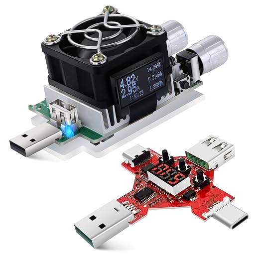 USB Power Meter, Eversame 35W Adjustable Constant Current Electronic USB Load Tester Power Discharge Resistor With QC2.0/3.0 Trigger–For Testing Chargers And Cables/The Capacity of Power Bank