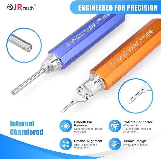 JRready ST5391 Molex Pin Extractor Tool Kit for MLX 6.35/.093”/.062”/Micro-Fit 3.0/Mini-Fit Jr Pin Removal Tool Electrical Computer Automotive Wire Connector Terminal Insertion Depinning Tools 6PCS