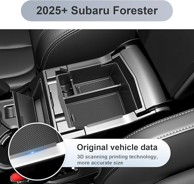 SKTU 2-Pack for 2025 Subaru Forester Center Console Organizer for 2025 Subaru Forester Console Tray & Hidden Storage Box Subaru Forester 2025 Accessories ABS Durable