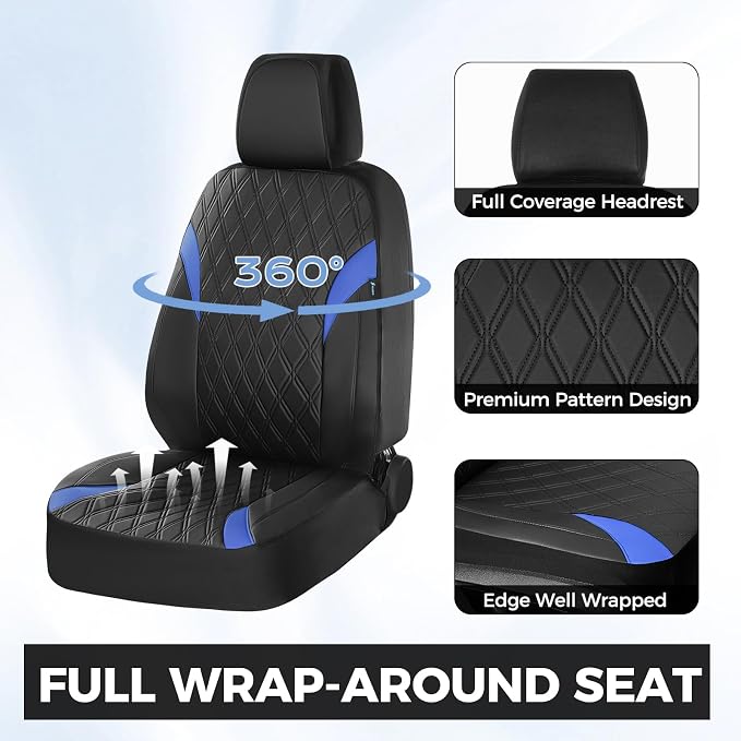 FLORICH Car Seat Covers Full Set, Leather Seat Covers for Cars, Car Seat Protector Waterproof, Universal Automotive Seat Covers Breathable, Front and Rear Car Seat Cover Fit for Most Sedans SUV Truck