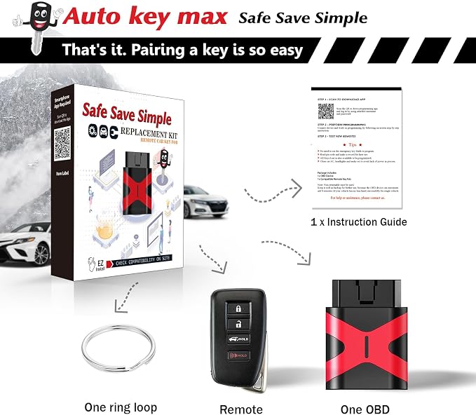Programmable Keyfob, Replacement Car Keys Fob and DIY Programmer Kit for NX300 NX200T LX570 Smart Remote HYQ14FBB 231451-0010