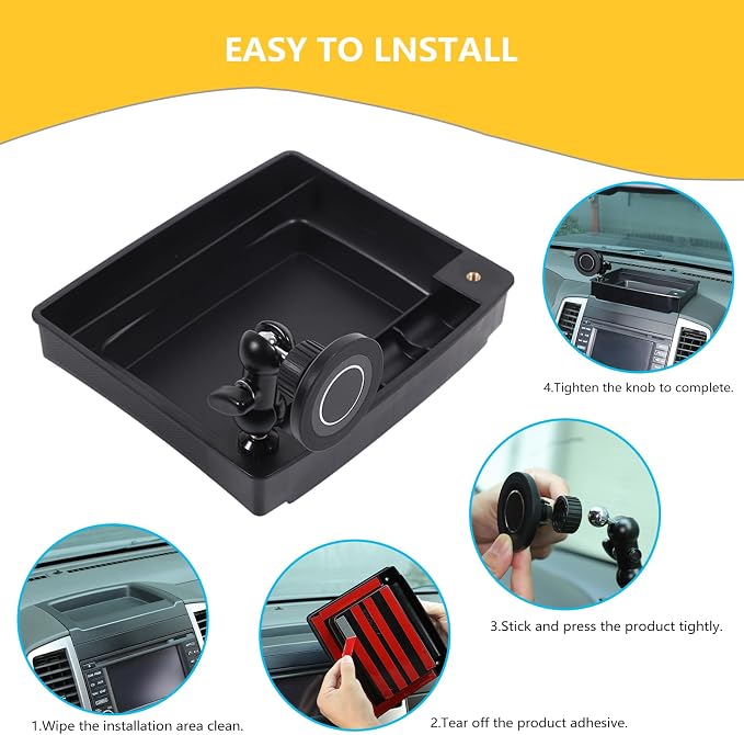 Car Dashboard Storage Tray Compatible with Nissan Frontier 2009-2017 ABS Dashboard Non-Slip Storage Organizer Tray with Phone Holder Mount Interior Accessories (Style E)
