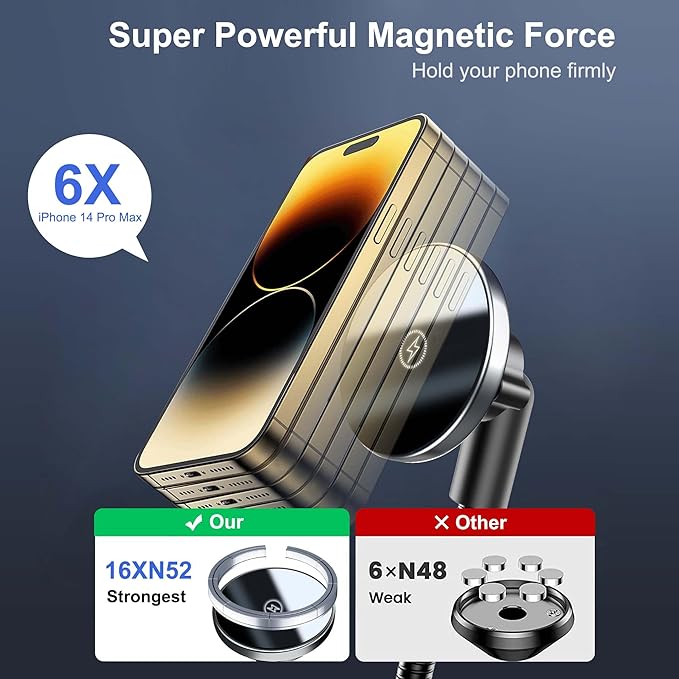 for Car Mount Charger 15W Wireless Car Cigarette Lighter Phone Charger, Cigarette Lighter Phone Mount with Dual Port PD&QC3.0 Fast Charging for iPhone 15 Pro Plus Max 14 13 12