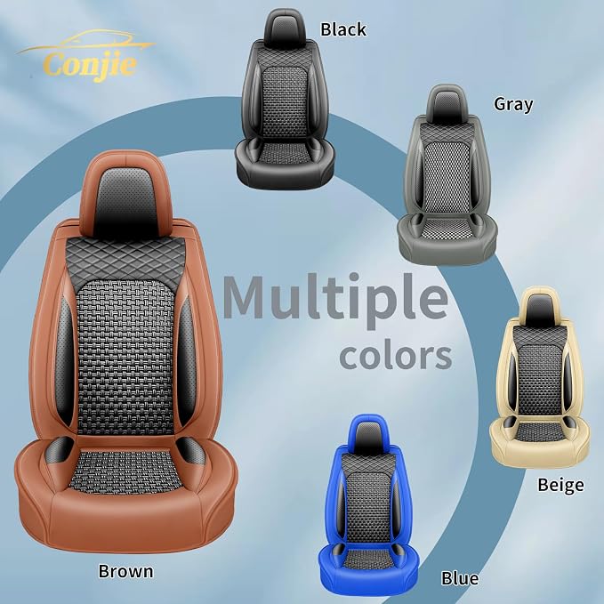 Fit Rogue Ice Silk Cooling Car Seat Covers for Nissan Rogue 2015-2025 2026, Breathable Seat Protector, Anti-Slip & Scratch-Resistant，Sweatproof Auto Cushion Covers（5 Seats, Brown）