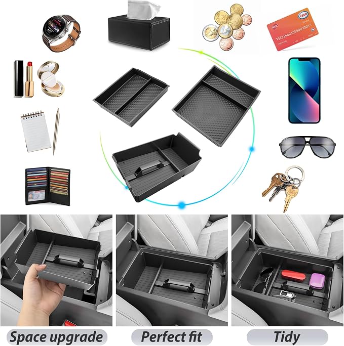 SKTU 3-Pack for 2025 2026 Nissan Murano Center Console Organizer for 2025 2026 Nissan Murano Console Tray & Lower Console Organizer 2025 2026 Murano Under Tray Nissan Murano 2025 2026 Accessories