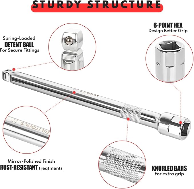 External Torx Plus Socket Set with 9-Piece Hex Wobble Extension Set