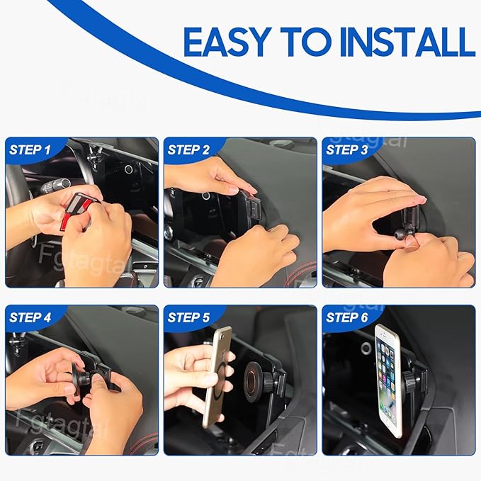 Car Phone Mount Compatible with Chevrolet Corvette C8 2020-2025, Cell Phone Holder for Center Console Navigation Screen, Handsfree Car Phone Stand