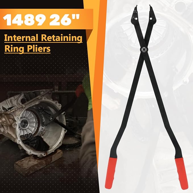 26" Internal Retaining Ring Pliers for GM 5L40 5L50 6L50 6L80 6L90 Transmission, Heavy Duty Large Snap Ring Pliers with Straight Tips, Extra Long Transmission Snap Ring Removal Tool
