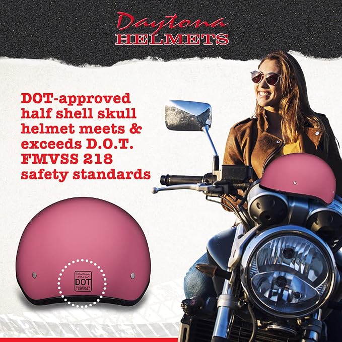 Motorcycle Helmet Half Skull Cap - Lightweight & Stylish DOT Approved Helmets for Adults - Perfect for Men and Women Riders - Comfortable & Secure Fit- Stylish Protection for Everyday Riding