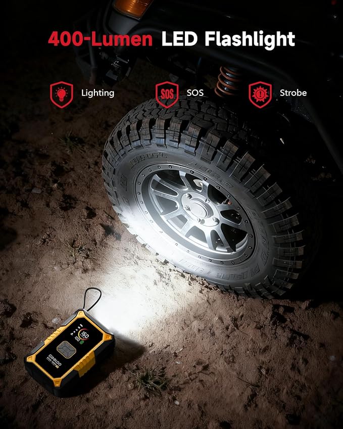GOOLOO A5 Car Jump Starter with Air Compressor, 4000A Portable Car Jump Starter (All Gas/10.0L Diesel) with 160PSI Auto-Off Tire Inflator, 45W PD Fast Charging,12V Battery Jumper Starter Portable