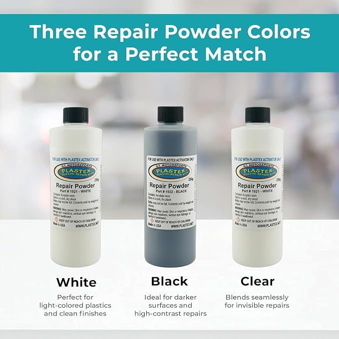 Plastex Plastic and Fiberglass Repair - Easily fix, Recreate Broken Plastic, Fiberglass Wood & More! Plastex Master XL Tech Kit