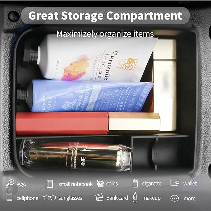 CDEFG for 2026 VW Golf Center Console Organizer for 2020-2025 2026 Volkswagen Golf R GTI Accessories Middle Console Organizer Armrest Storage Box