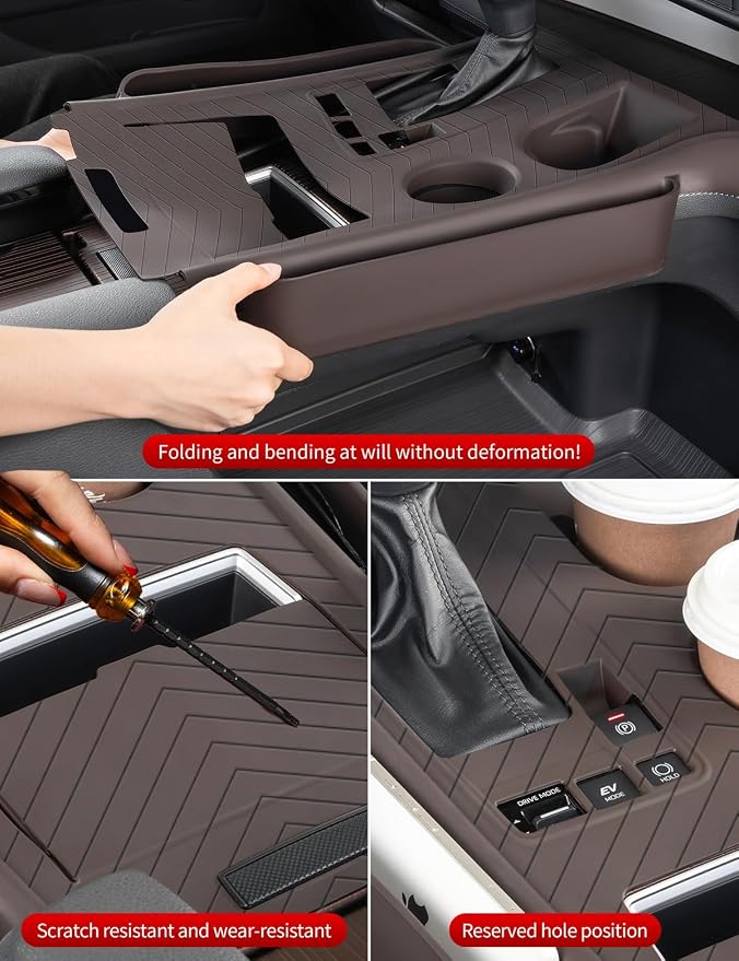Silicone pad for Central Control for 2026 2025 2024 2023 2022 2021 Toyota Sienna Storage Box Accessories Silicone Protective Cover for Interior Decoration of Gear Shift (Black)