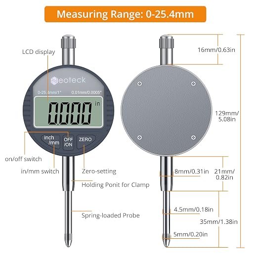 Neoteck 1'' Digital Indicator+0.03'' Test Indicator Set