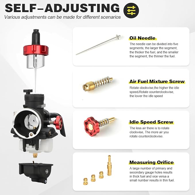 NIBBI Carburetor PE28,28mm Carburetor Performance Kit with Air Filter For Dirt Pit Bike Mini Bike Motorcycle GY6