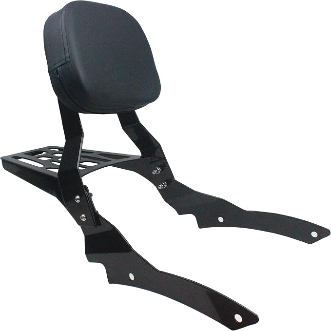 YHMOTO Motorcycle Sissy Bar Backrest with Luggage Rack For Yamaha VStar 650 400 DS650 Custom DS400 V star 1996-2017 (Style B-Black)