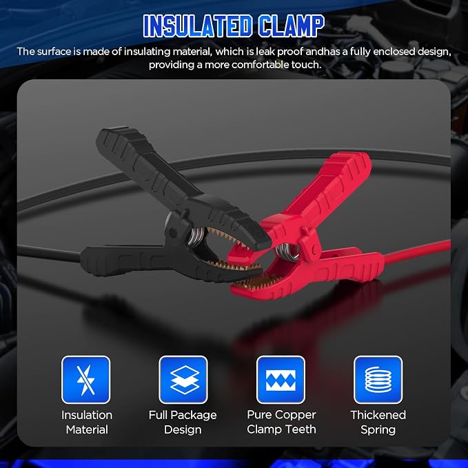 AUTOOL OBD II Car Memory Saver Cable 12V Vehicle ECU Emergency Power Supply Cable Digital Display OBD II Battery Leakage Detective Kit with 3A Fuse & 2 Alligator Clips