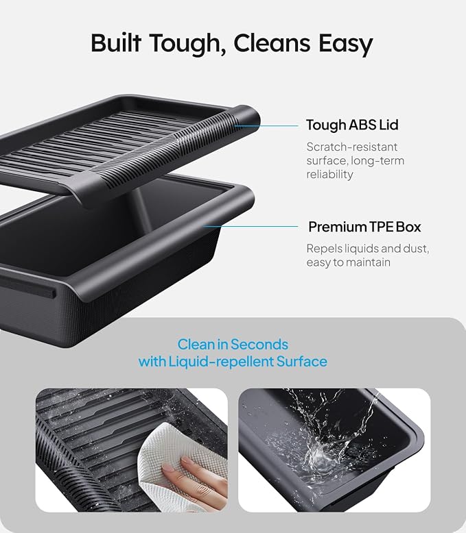 Wigoo Under Seat Storage Box for Tesla Model Y Juniper 2025~2026, 2 Pack Underseat Storage Tray with Lid, Secure No-Slide Design