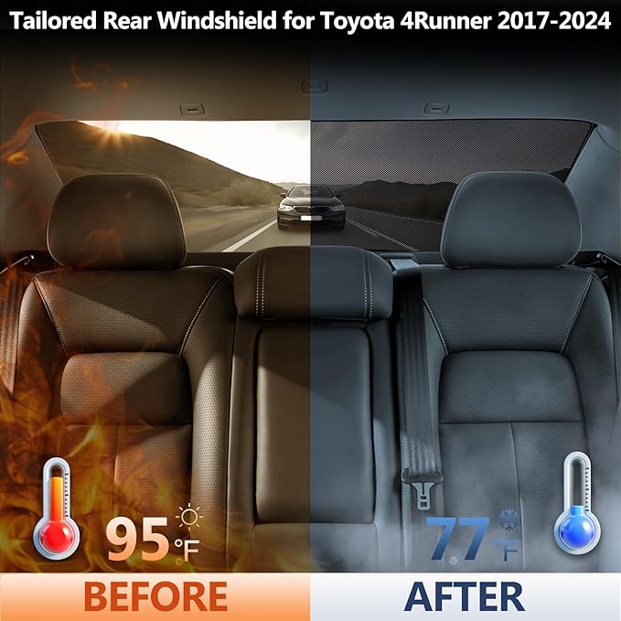 ZATOOTO Rear Windshield Sunshade for Toyota 4Runner 2017-2024 Rear Windshield Sunshield Double Layer for Sunshade and Privacy Offer Great Visibility Sun Blocker Back Window Sunshade for Toyota 4Runner