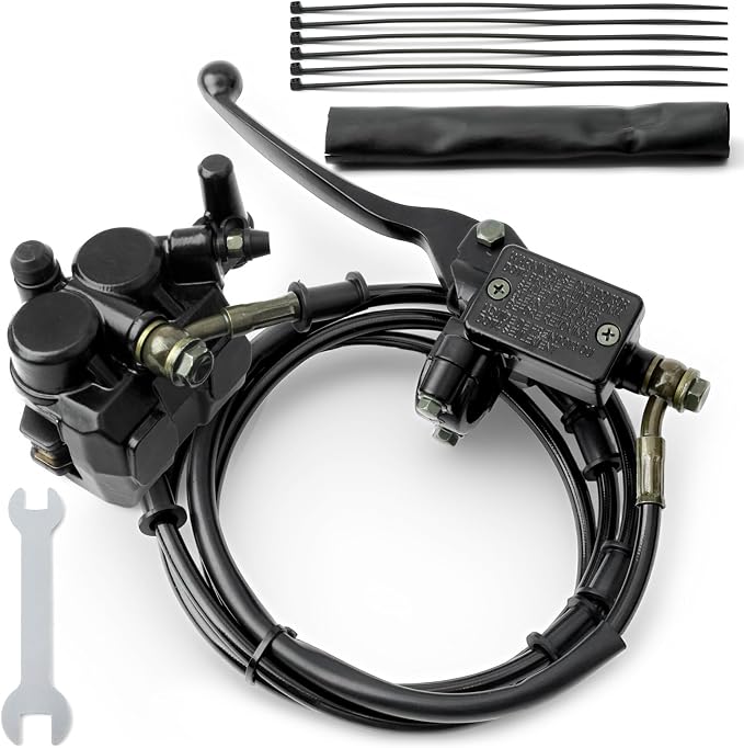 Mini Bike Rear Hydraulic Disc Brake Kit 7/8 Left Brake Master Cylinder Replacement for Coleman B200RSV B200 200cc for Mega Moto B212 Minibike, 67" Hose 7/8" 22 mm Left Brake Lever Parts