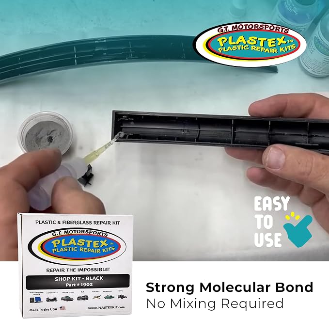 Plastex Plastic Repair Kits - Easily Glue, Repair or Remake Broken Plastic, Fiberglass, Wood & More!. (XL Black Kit)