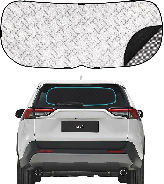 ZATOOTO Rear Windshield Sunshade for 2019-2024 Toyota RAV4 Back Window Sun Shade Double Layer Design for Sunshade and Privacy Offer Great Visibility Sun Blocker Rear Window Shade for Toyota RAV4