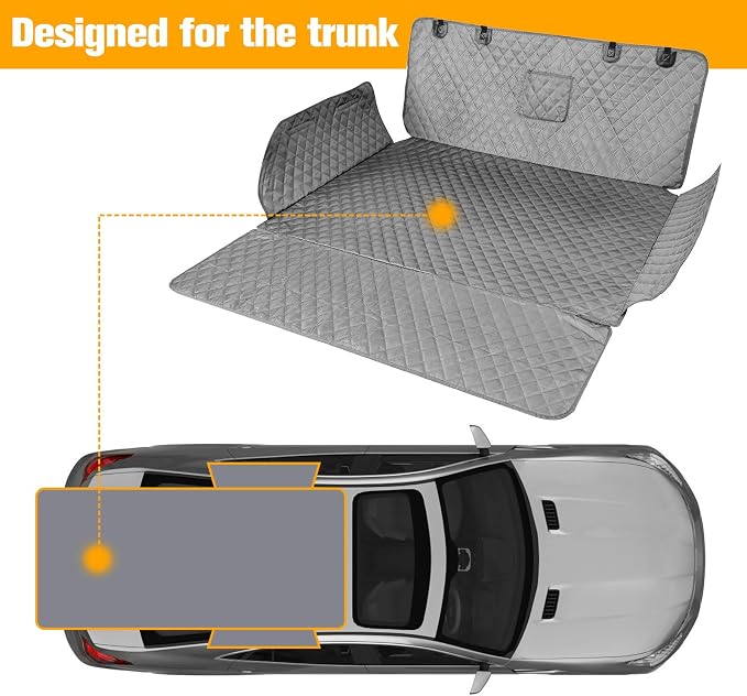 PETICON Dog Car Seat Cover and Cargo Liner, Nonslip Durable Pet Back Seat Bench Cover and Waterproof Pet Cargo Cover for Cars, Trucks, SUVs, Jeep, Bundle