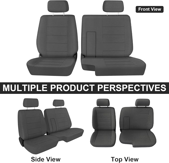 SAPUBK Front Seat Covers Replace for 1989-1994 Toyota Pickup 60/40 Bench Seat with Armrest Seat, Knitted Fabric Composite Soft Foam Lining Airmesh Breathable Seat Cover
