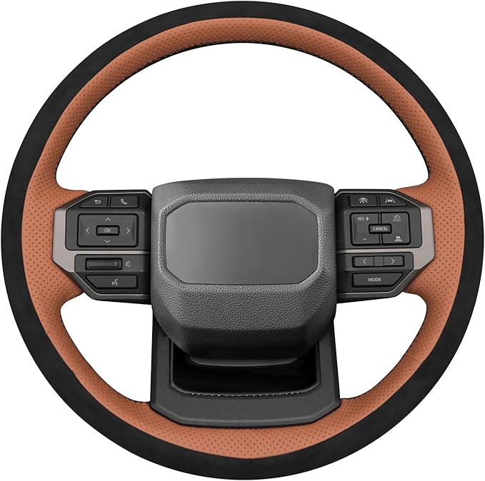 MEWANT Hand Stitch Steering Wheel Cover for Toyota Land Cruiser 2024-2026, Custom Fit DIY Wrap Interior Accessories