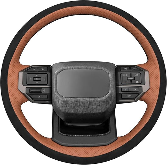 MEWANT Hand Stitch Steering Wheel Cover for Toyota Land Cruiser 2024-2026, Custom Fit DIY Wrap Interior Accessories