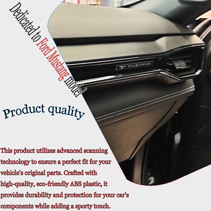 MUXEE Center Consoles A/C Outlet Vent Cover,for Ford Mustang 2024 2025 2026,Dashboard AC Air Vent Outlet Trim Car Sport Interior Accessories - Carbon Fiber