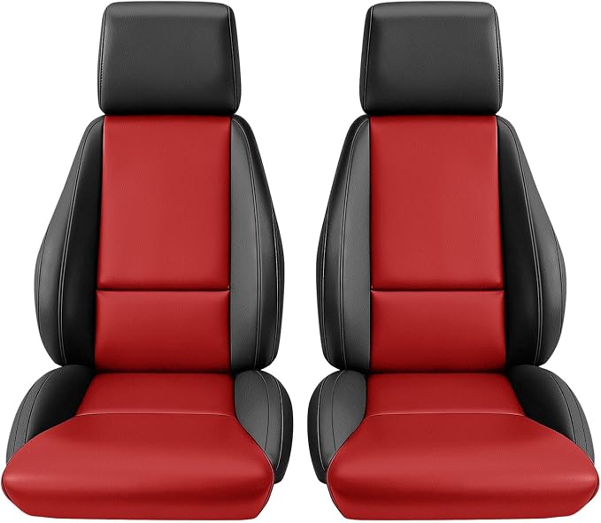 Front Seat Covers Compatible with 1984-1993 Chevy Corvette C4, Heavy Duty Leather Fabric Seat Protector