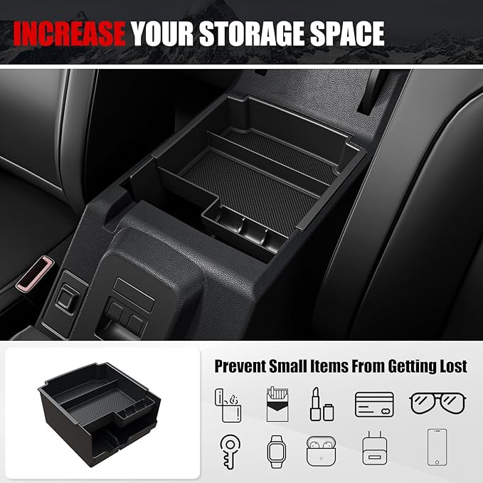 Mabett Storage Organizer Set for Ford Bronco 2025 2026 Accessories (Not for Manual Transmission and Bronco Sport) with Central Control Storage Set, Door Handle Storage Compatible with Ford Bronco