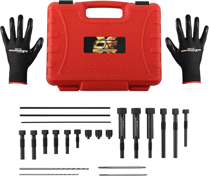 maXpeedingrods 22PCS Glow Plug Removal Tool Kit, Fuel Glow Plug Extractor Kit for M8 M10, Glow Plug Electrodes Removal Tool, with Carry Case