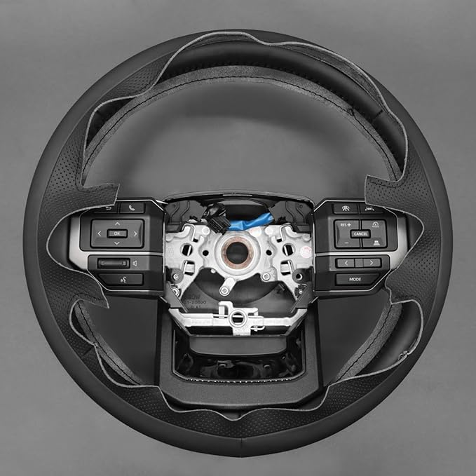 MEWANT Hand Stitch Steering Wheel Cover for Toyota Land Cruiser 2024-2026, Custom Fit DIY Wrap Interior Accessories