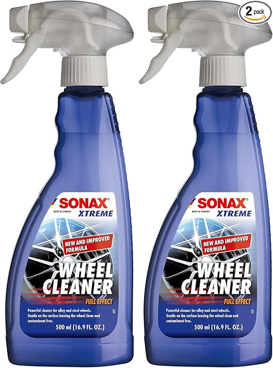 SONAX Wheel Cleaner Full Effect (230200) | Non-Acid Rim Cleaner | Color Changing Wheel-Cleaner-| Brake Dust-Cleaner-| Non-Acid Iron Remover-| (500 ml or 16.9 fl. oz.),(Pack of 2)