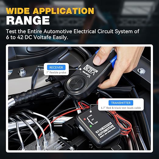 VDIAGTOOL V210 Wire Tracer Electrical Automotive Open & Short Finder Circuit Tester Circuit Breaker Finder Fault Probe Wire Tester Electrical DC 6-42V