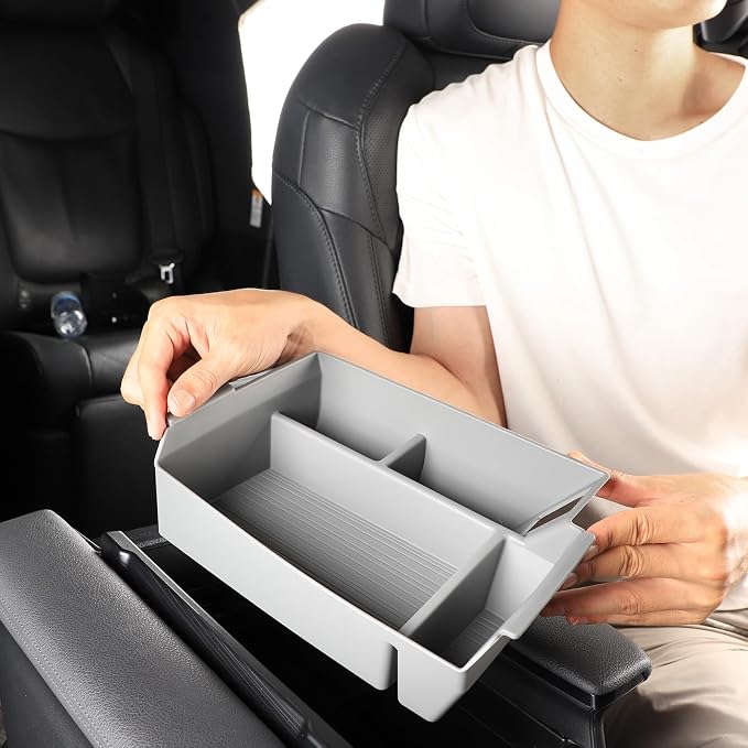 Compatible with 2026 Toyota Sienna accessories Center Console Organizer with Cup Holder, Lower Storage Box Accessory Lower Center Console Tray (Compatible with 2021-2026 Toyota Sienna, Gray)