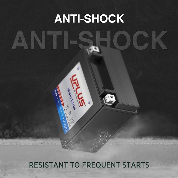 UPLUS Motorcycle Battery EB16-4 replace for YTX16-BS 12V14AH 215CCA Maintenance Free & High Performance AGM Replacement for UTV Snowmobile ATV