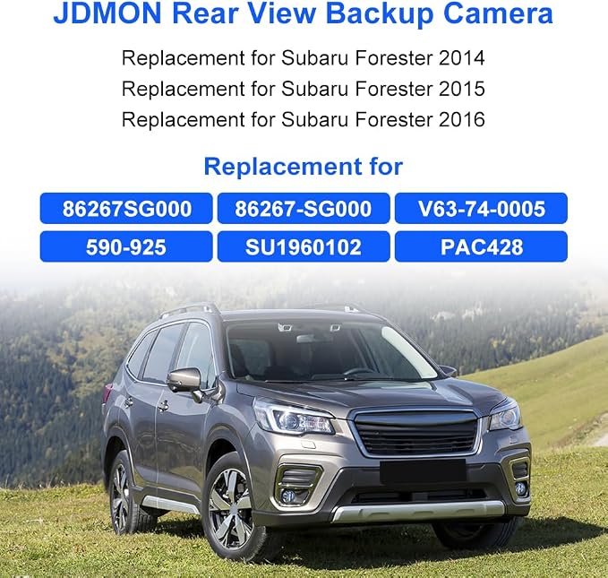JDMON Backup Reverse Rear Park Assist Camera Replacement for Subaru Forester 2014 2015 2016 Replacement for 86267SG000 86267-SG000 V63-74-0005 590-925 SU1960102 PAC428